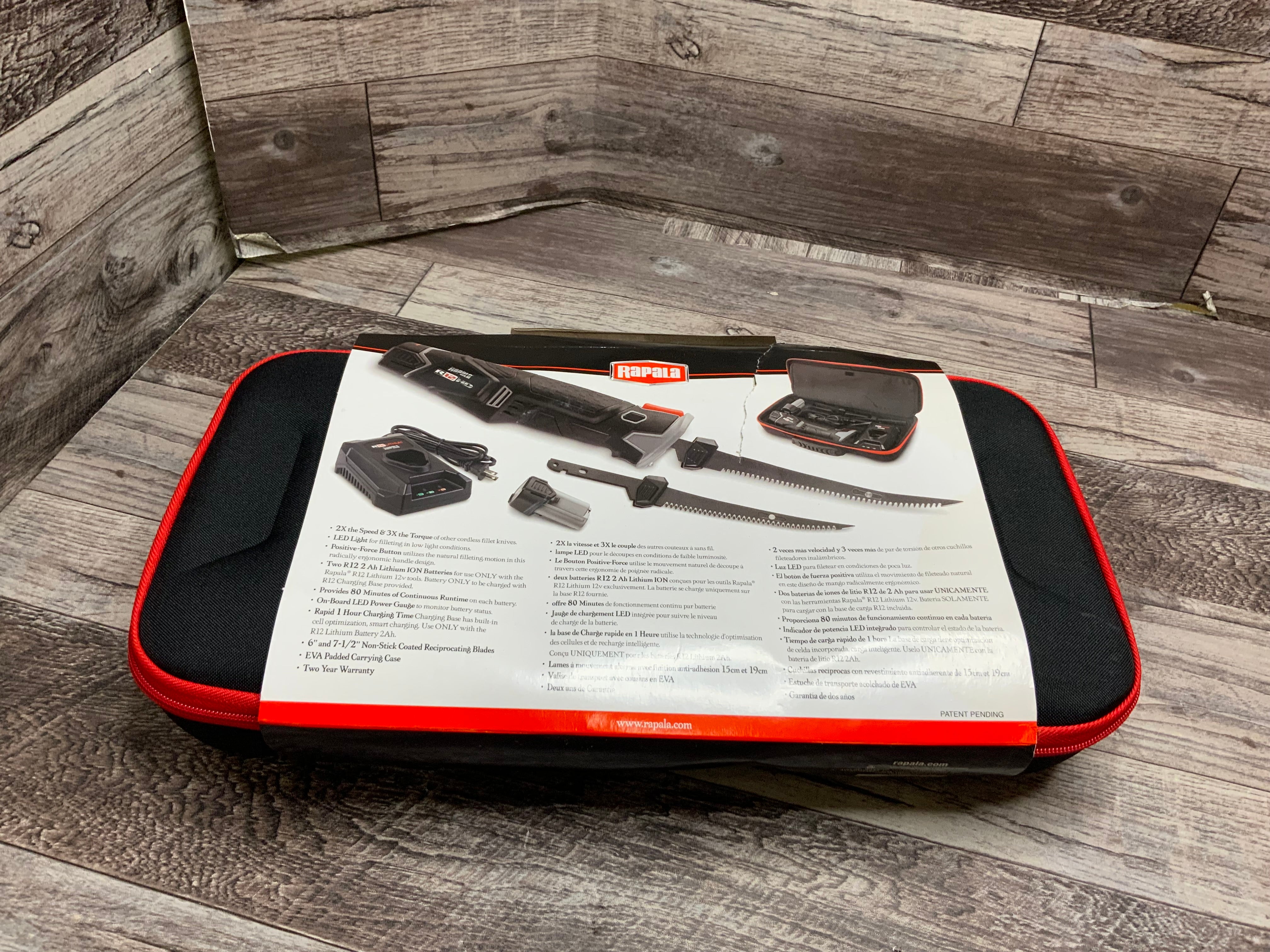 Rapala R12 Heavy-Duty Lithium Fillet Knife Combo & Replacement Blade 7 1/2 (8119557521646)